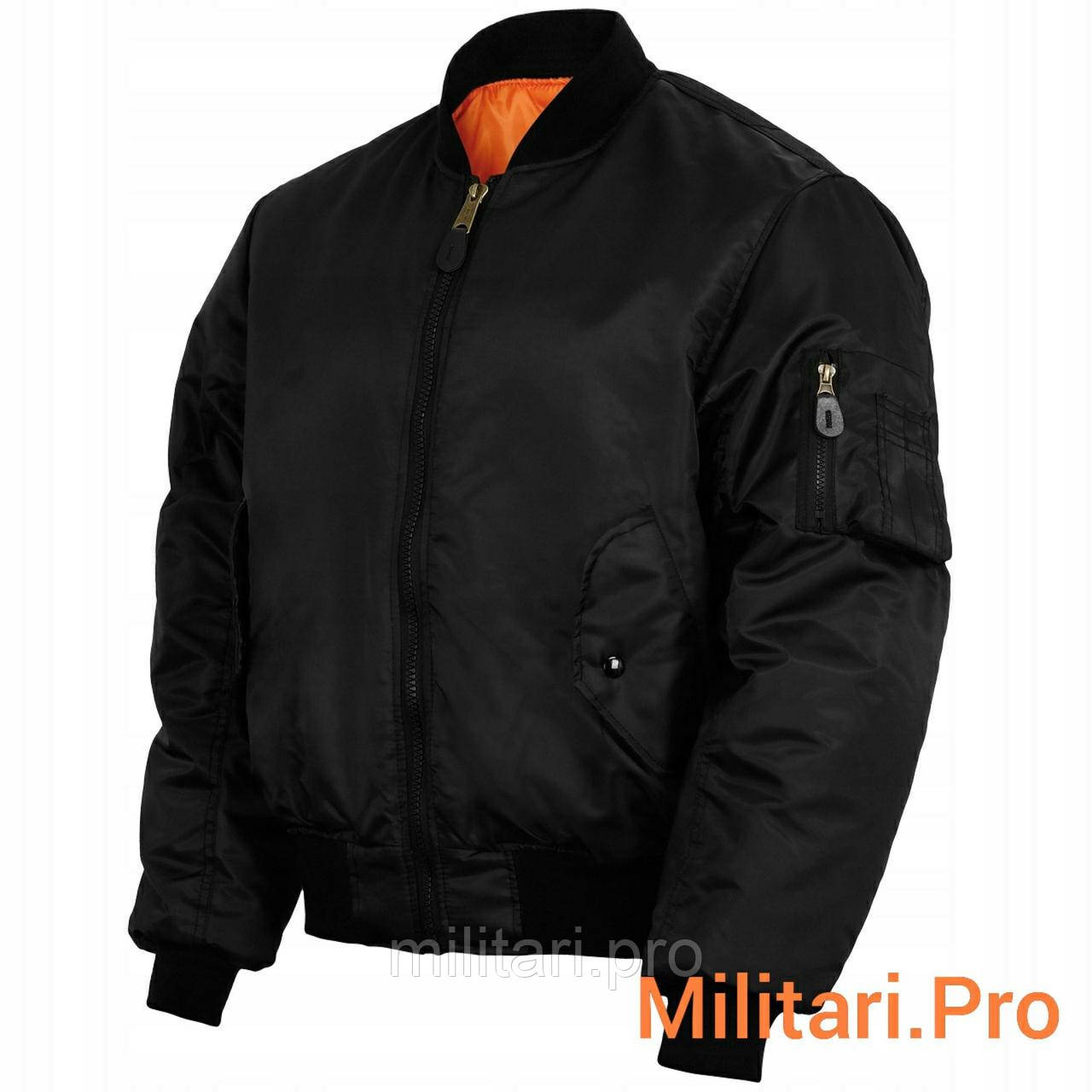 Куртка бомбер (літна) MA-1 чорний, Mil-Tec. Розміри: М;L; XL; XXL; XXXL. Німеччина. Art. Nr:10403002