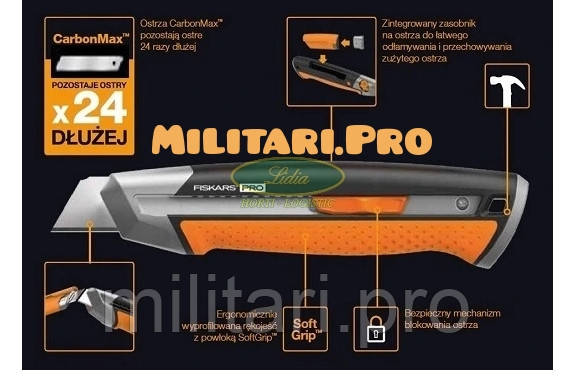 Топор-колун Fiskars X25XL (122483) + нож строительный CarbonMax (1027227). Art.No1057915 Оригинал. Набор.