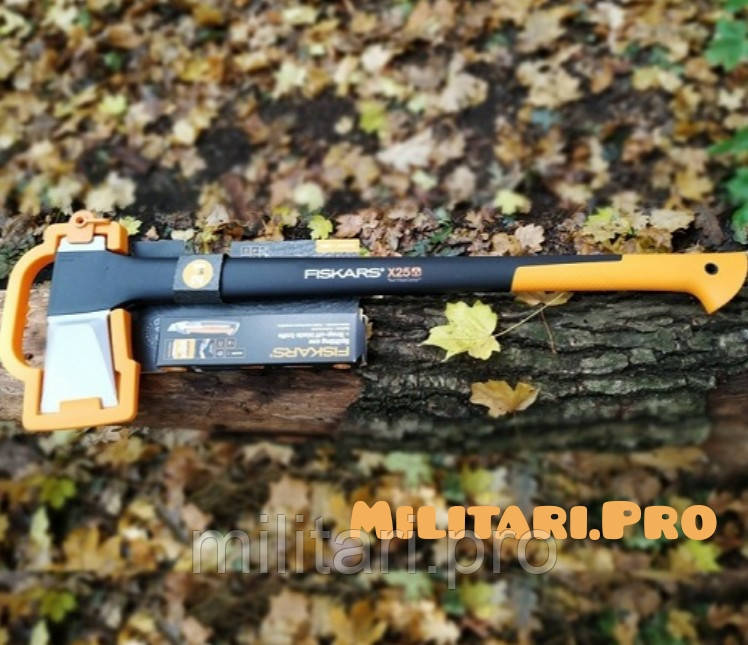 Топор-колун Fiskars X25XL (122483) + нож строительный CarbonMax (1027227). Art.No1057915 Оригинал. Набор.