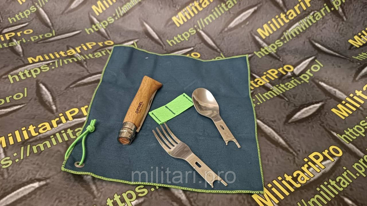 Набір OPINEL Nomad  Picnic + (002500) . Ніж, ложка, вилка. Франція. Оригінал.