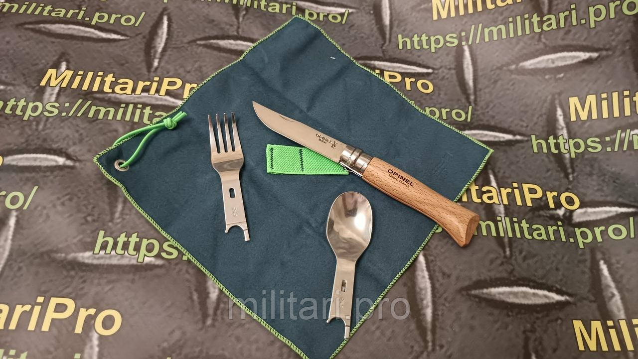 Набір OPINEL Nomad  Picnic + (002500) . Ніж, ложка, вилка. Франція. Оригінал.