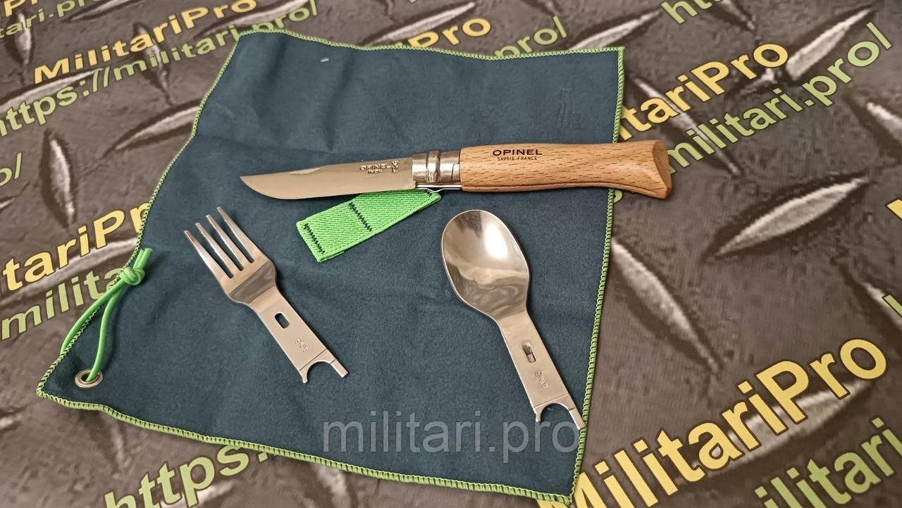 Набір OPINEL Nomad  Picnic + (002500) . Ніж, ложка, вилка. Франція. Оригінал.