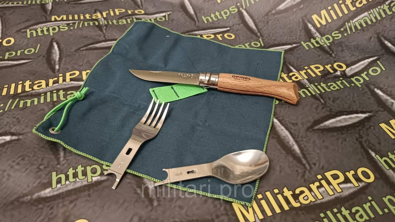 Набір OPINEL Nomad  Picnic + (002500) . Ніж, ложка, вилка. Франція. Оригінал.