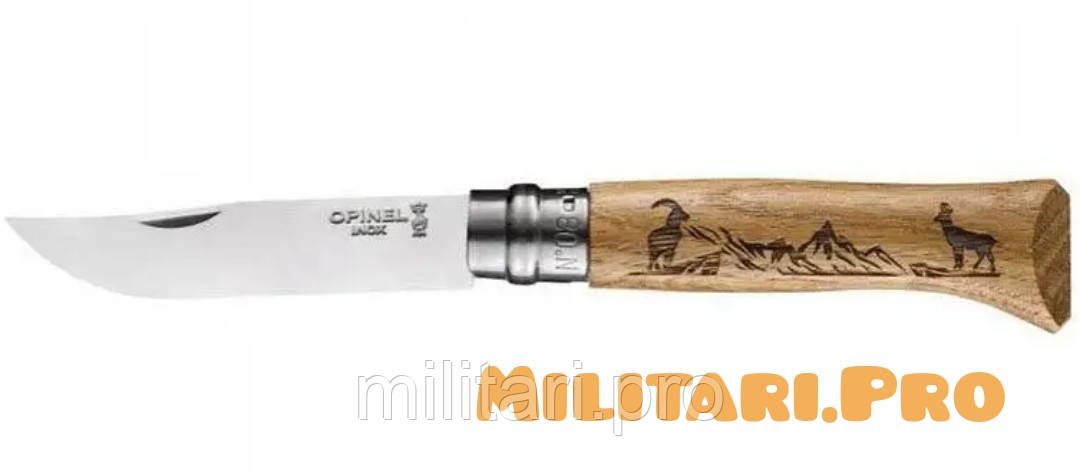 Складной нож Opinel INOX ANIMALIA CHAMOIS NO.08 Art. 002336. Серна. Подлинник. Франция.