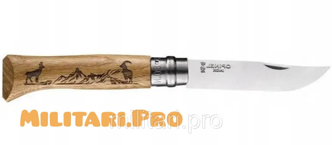 Складной нож Opinel INOX ANIMALIA CHAMOIS NO.08 Art. 002336. Серна. Подлинник. Франция.