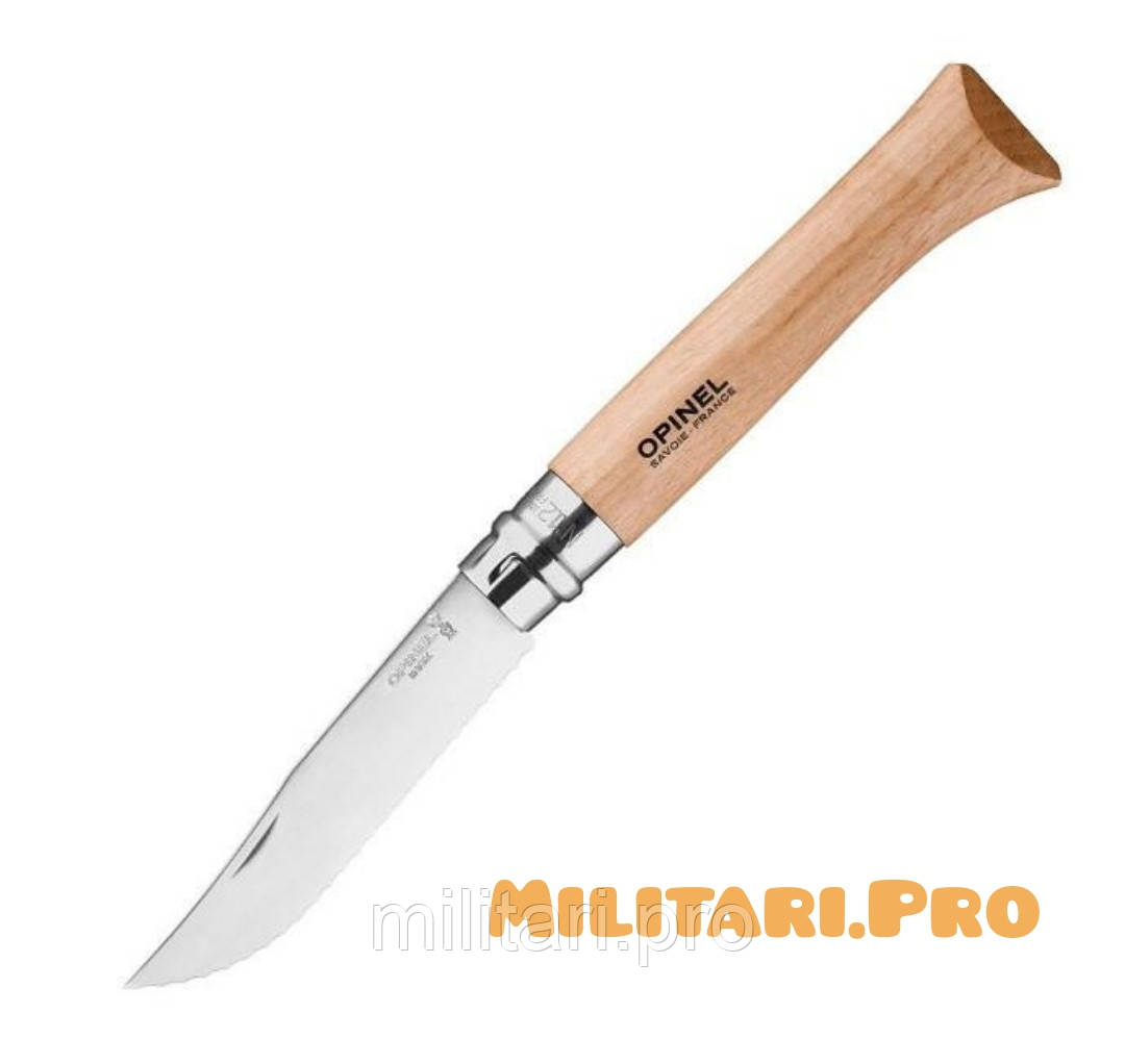 Складний ніж  Opinel №12  Inox Natural Serrated Camp Art. 002441. Сірейтор. Оригінал.Франція.