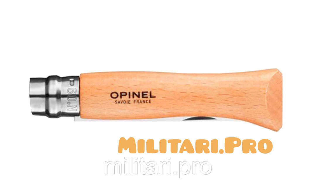 Складной нож Opinel Inox Natural №.9 Art. 001083. Нерж. сталь. Подлинник. Франция.