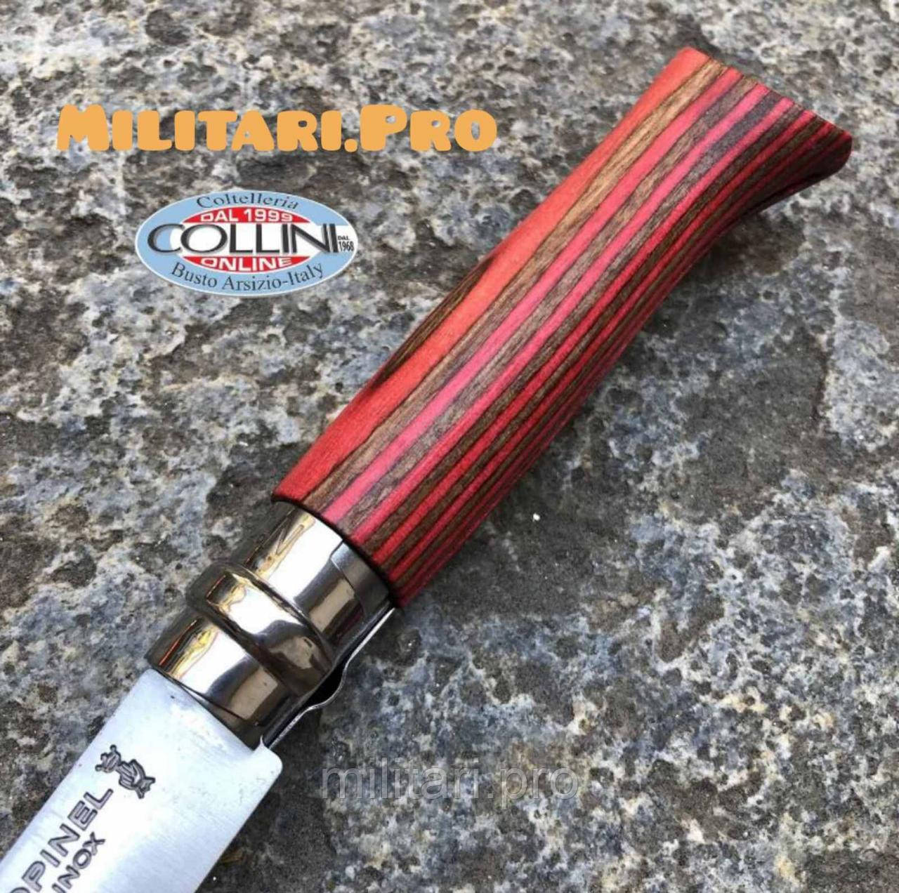 Нож складной Opinel Inox №08 Laminated Red. Art. 002390. Нерж. сталь. Подлинник. Франция.