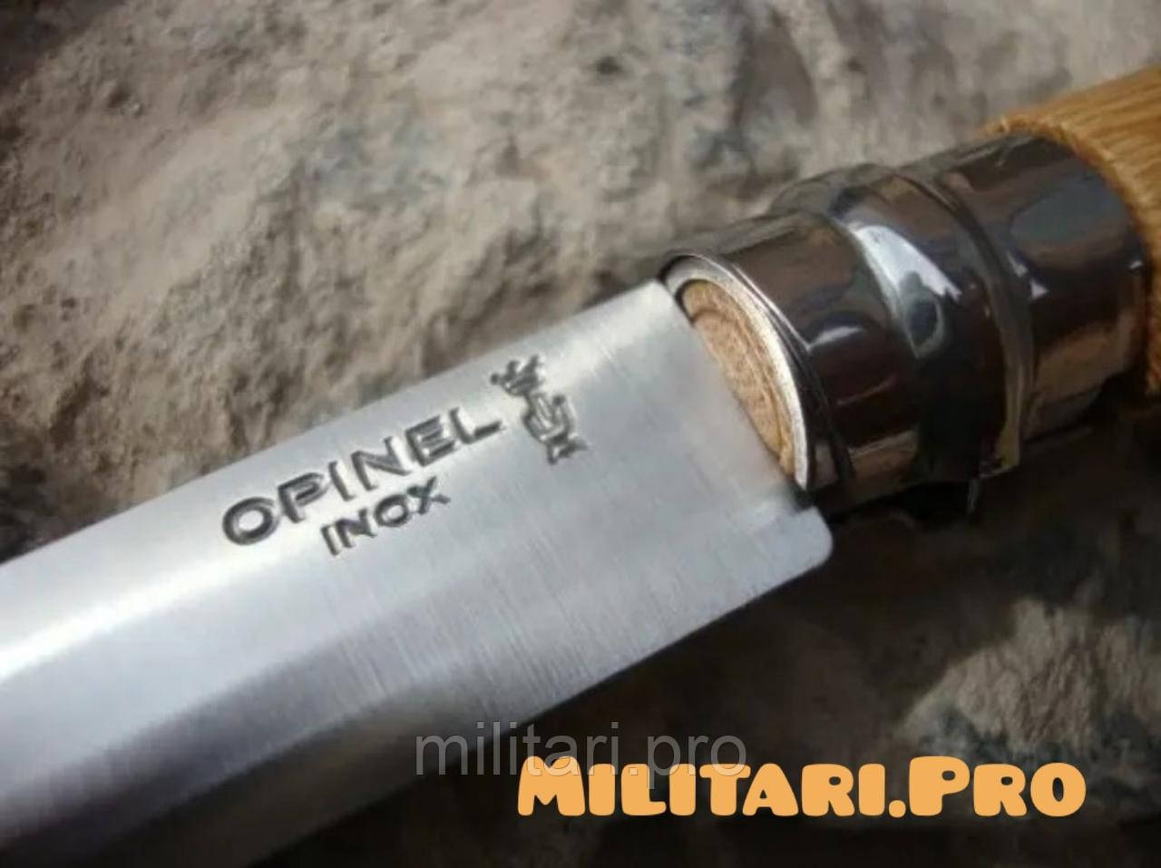 Ніж складний Opinel Inox Natural №8 VRI. Art. 000647. Дуб. Нерж. сталь. Оригінал. Франція.