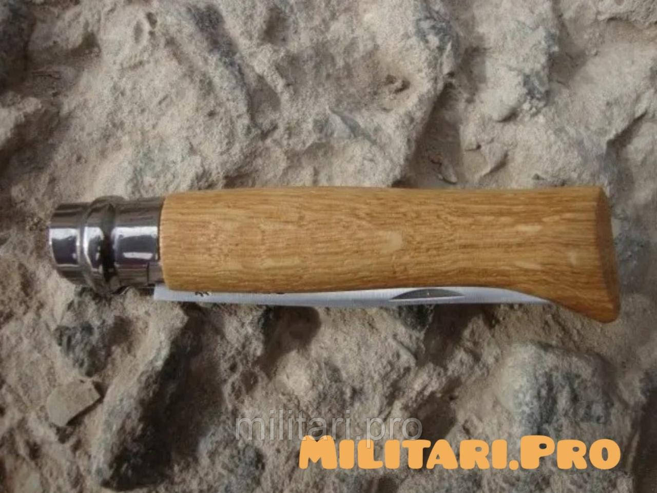 Ніж складний Opinel Inox Natural №8 VRI. Art. 000647. Дуб. Нерж. сталь. Оригінал. Франція.