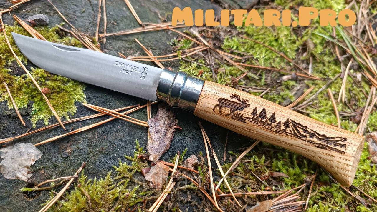 Нож Opinel Animalia №8 VRI. Дуб. Art. 002332. Олень. Франция. Оригинал