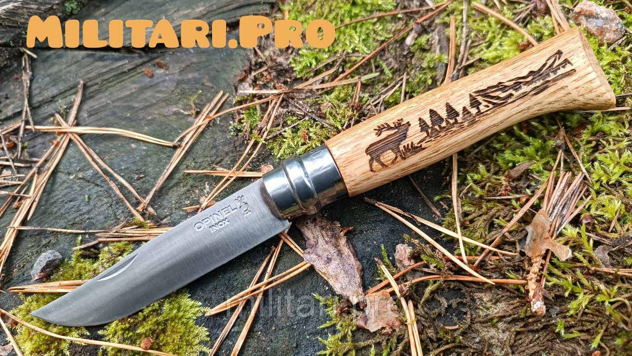 Нож Opinel Animalia №8 VRI. Дуб. Art. 002332. Олень. Франция. Оригинал