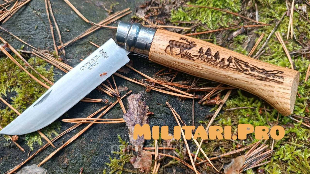 Нож Opinel Animalia №8 VRI. Дуб. Art. 002332. Олень. Франция. Оригинал