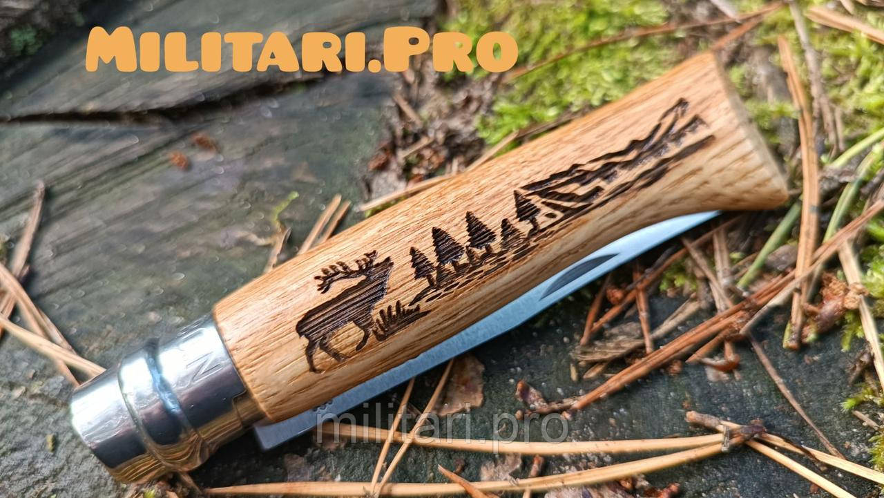 Нож Opinel Animalia №8 VRI. Дуб. Art. 002332. Олень. Франция. Оригинал