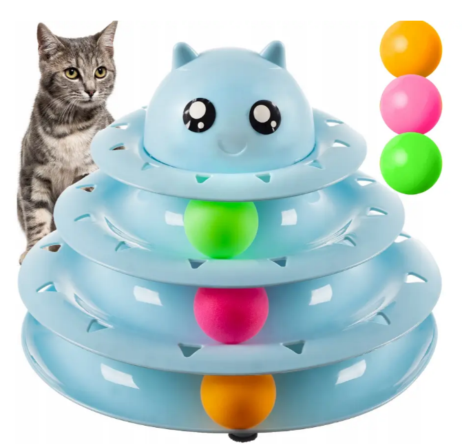 Купити - Інтерактивна іграшка для котів башня з кульками Purlov 21837. Польща.