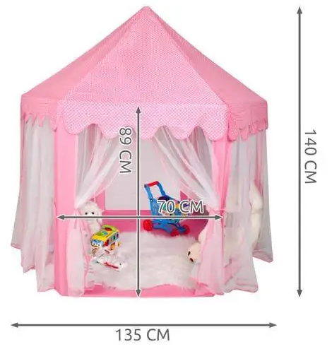 Детская розовая палатка KRUZZEL 6104.