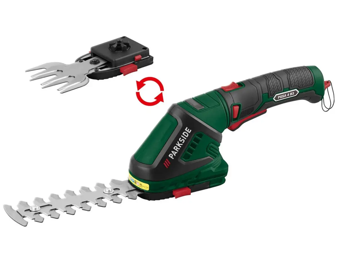 Аккумуляторный кусторез и триммер Parkside 2in1 Cordless Combi-shear (PGSA 4 B3) . Германия.