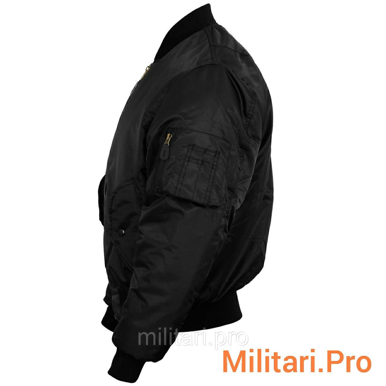 Куртка бомбер (літна) MA-1 чорний, Mil-Tec. Розміри: М;L; XL; XXL; XXXL. Німеччина. Art. Nr:10403002