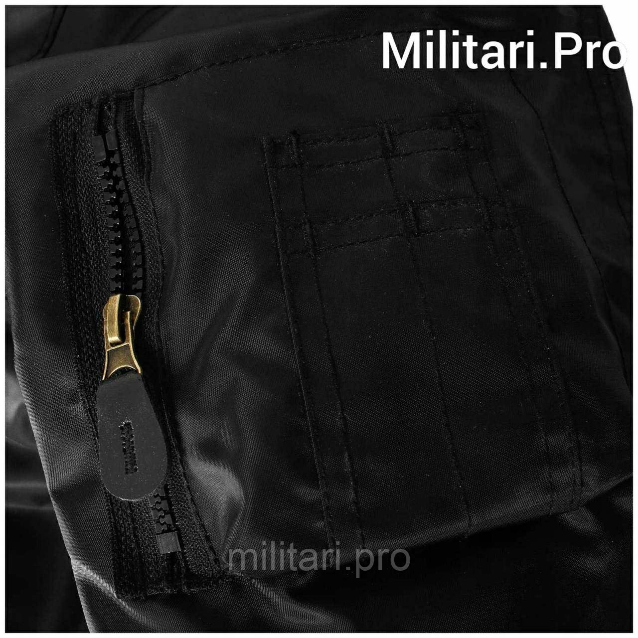 Куртка бомбер (літна) MA-1 чорний, Mil-Tec. Розміри: М;L; XL; XXL; XXXL. Німеччина. Art. Nr:10403002