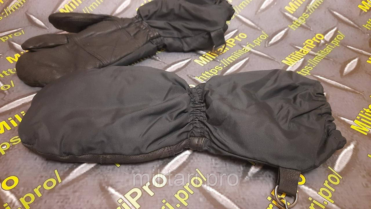 Рукавиці трьохпалі чорні зимові Unger и TEGO. Швейцарія. Хутро +шкіра. Легеньке Б/У. Розмір - М. Оригінал.