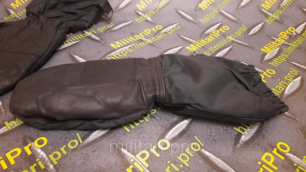 Рукавиці трьохпалі чорні зимові Unger и TEGO. Швейцарія. Хутро +шкіра. Легеньке Б/У. Розмір - М. Оригінал.