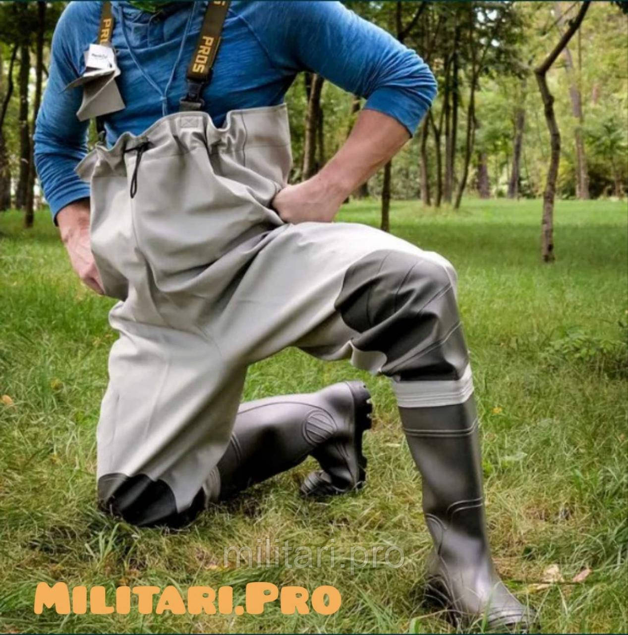 Заброди комбінезон.Вейдерси PROS PREMIUM SBP01. Сірий. Усилені. Розміри.