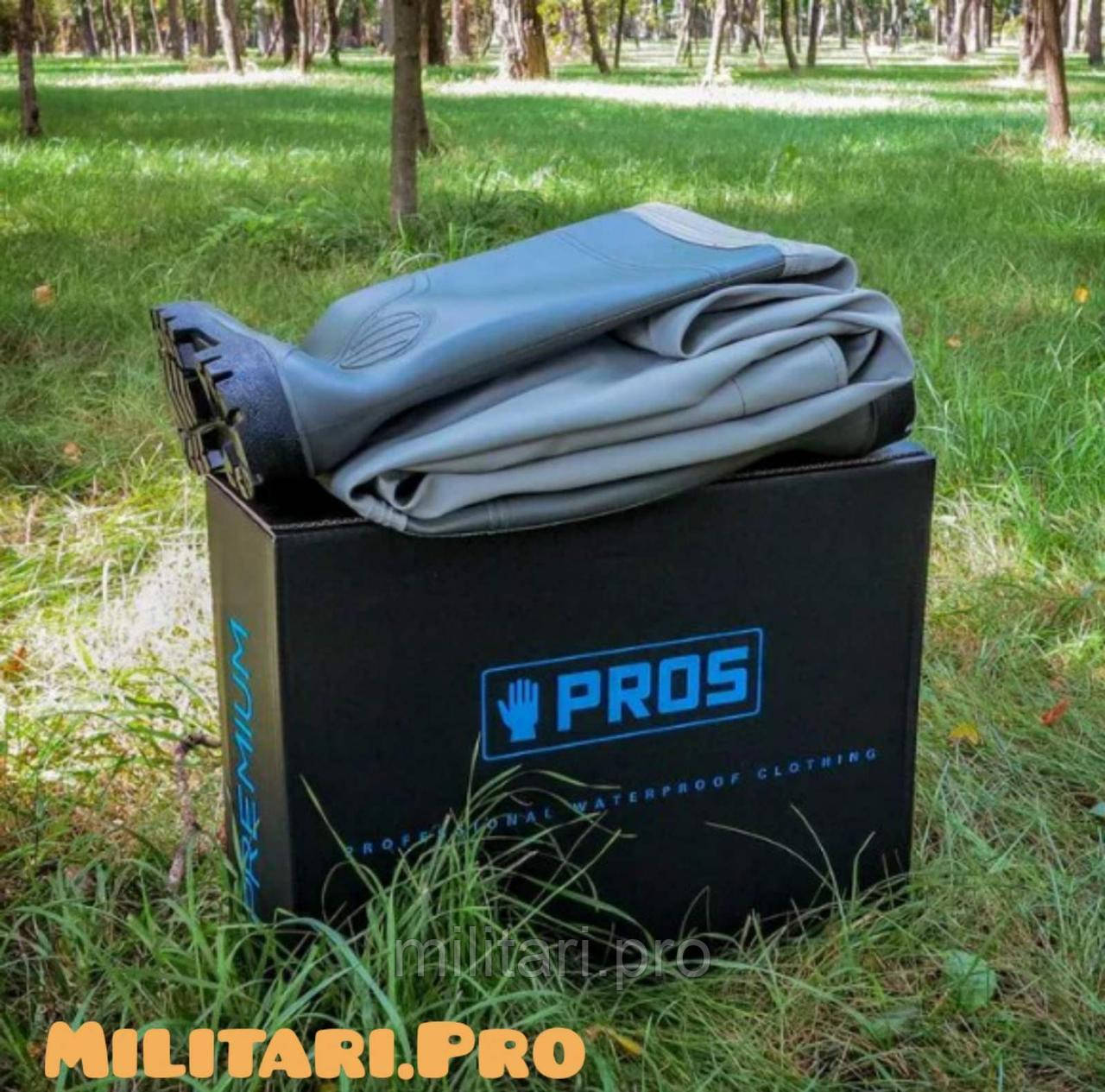 Заброди комбінезон.Вейдерси PROS PREMIUM SBP01. Сірий. Усилені. Розміри.