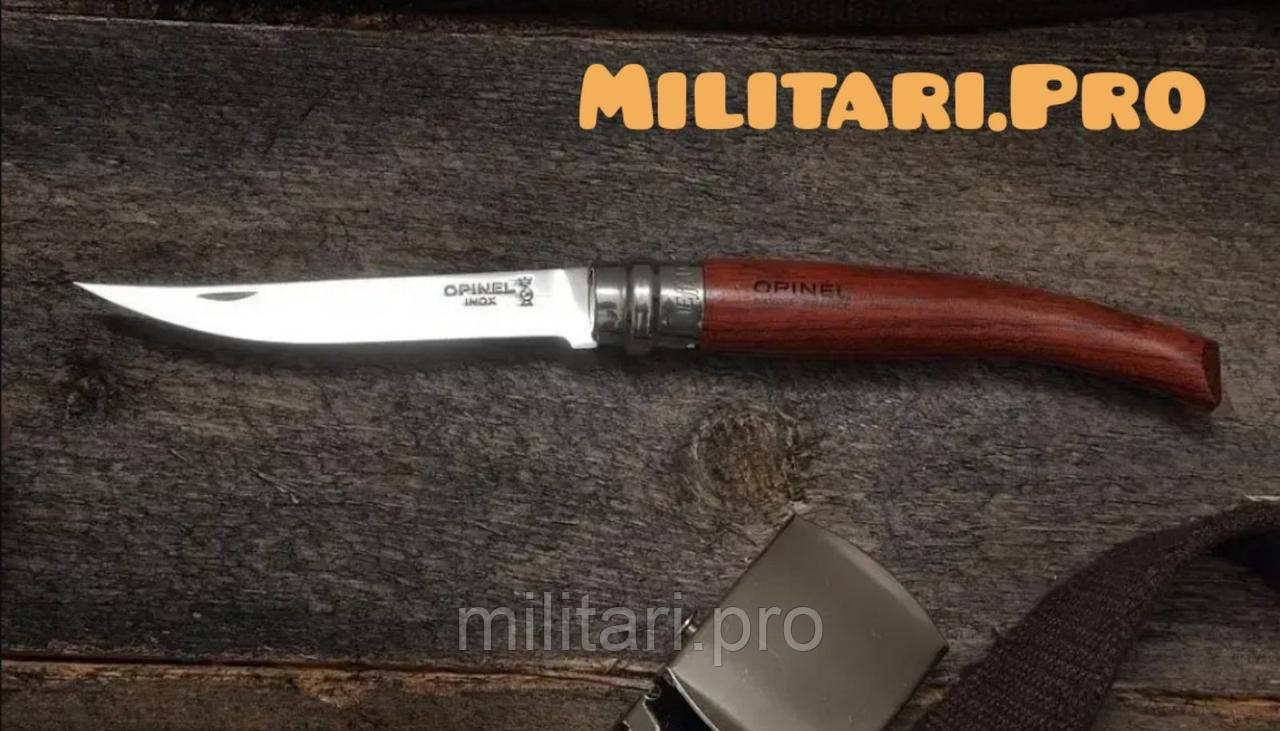 Филейный складной нож Opinel Inox Slim Bubinga No.10 Art. 000013. Оригинал. Франция.
