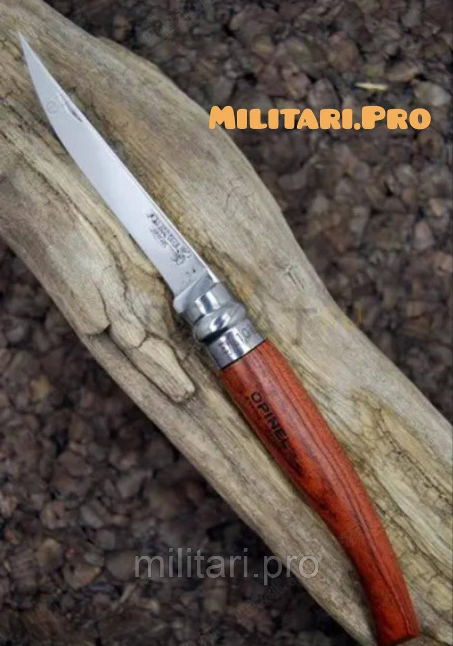 Филейный складной нож Opinel Inox Slim Bubinga No.10 Art. 000013. Оригинал. Франция.