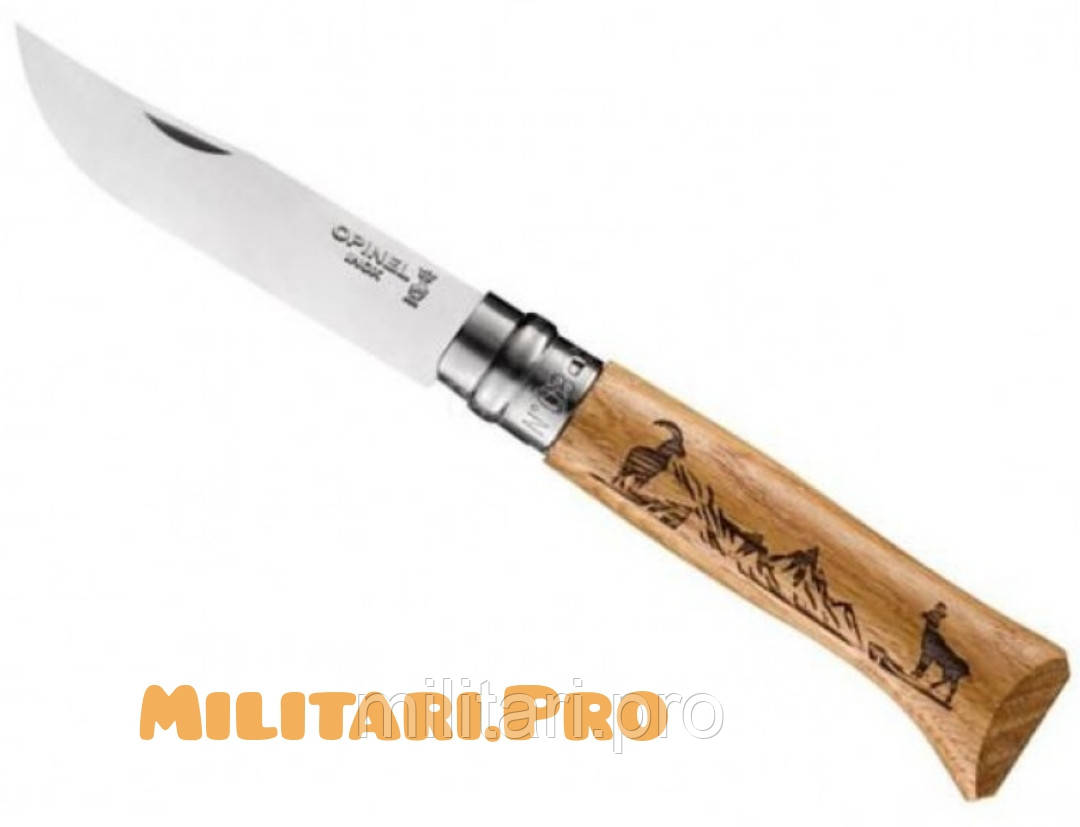 Складний ніж Opinel INOX ANIMALIA CHAMOIS NO.08 Art. 002336. Серна. Оригінал. Франція.