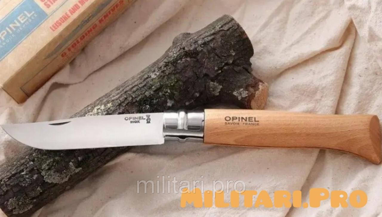 Складний ніж Opinel Inox Natural №12. Art. 001084. Нерж. сталь. Оригінал. Франція.
