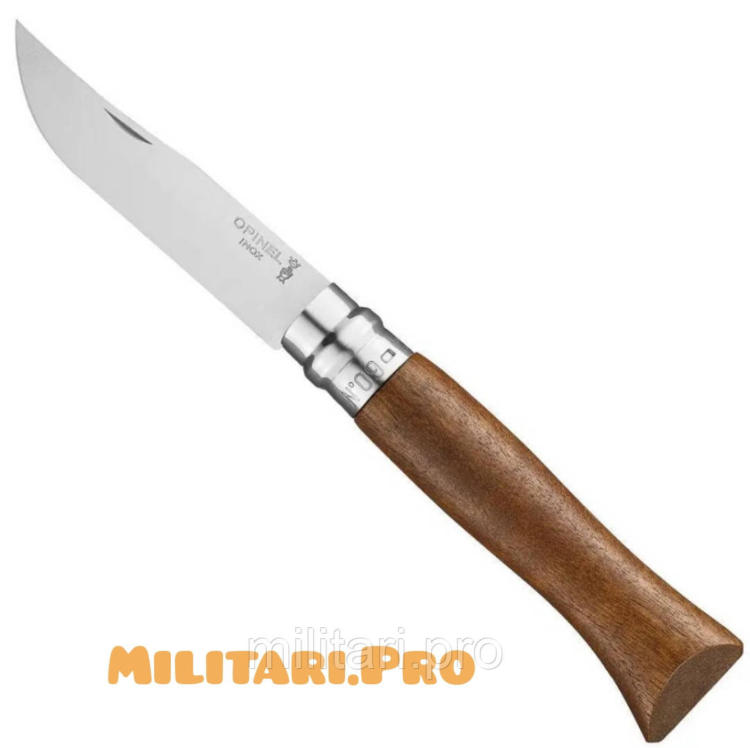 Складний ніж Opinel Inox Lux Walnut №09. Art. 002425. Горіх. Нерж.сталь. Оригінал.Франція.