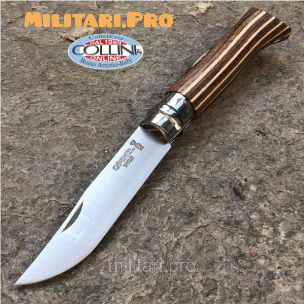 Ніж складний Opinel Inox  № 8 Laminated Brown Art. 002388. Нерж. сталь. Оригінал. Франція.
