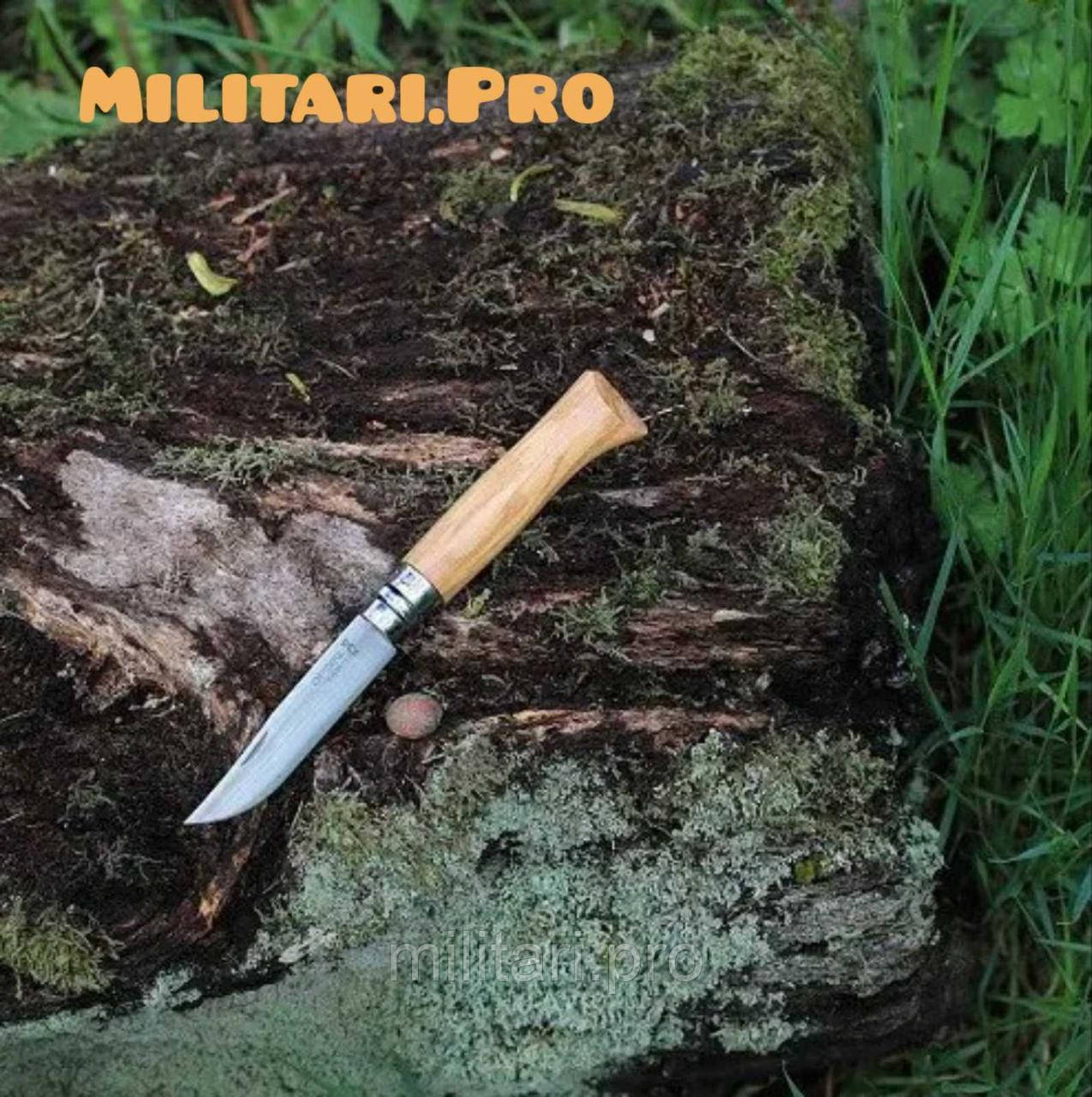 Складний ніж Opinel Inox Lux Olive №8 VRI. Оливка. Art. 000899. Нерж. сталь. Оригінал. Франція.