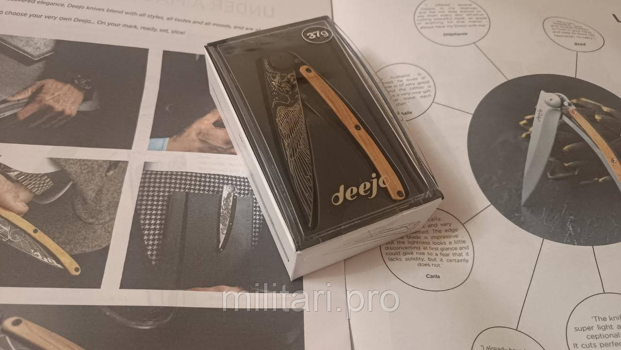 Ніж складний Deejo Titanium Black. Juniper Wood. Eagle. 1GB108. 37g. Франця .Оригінал.