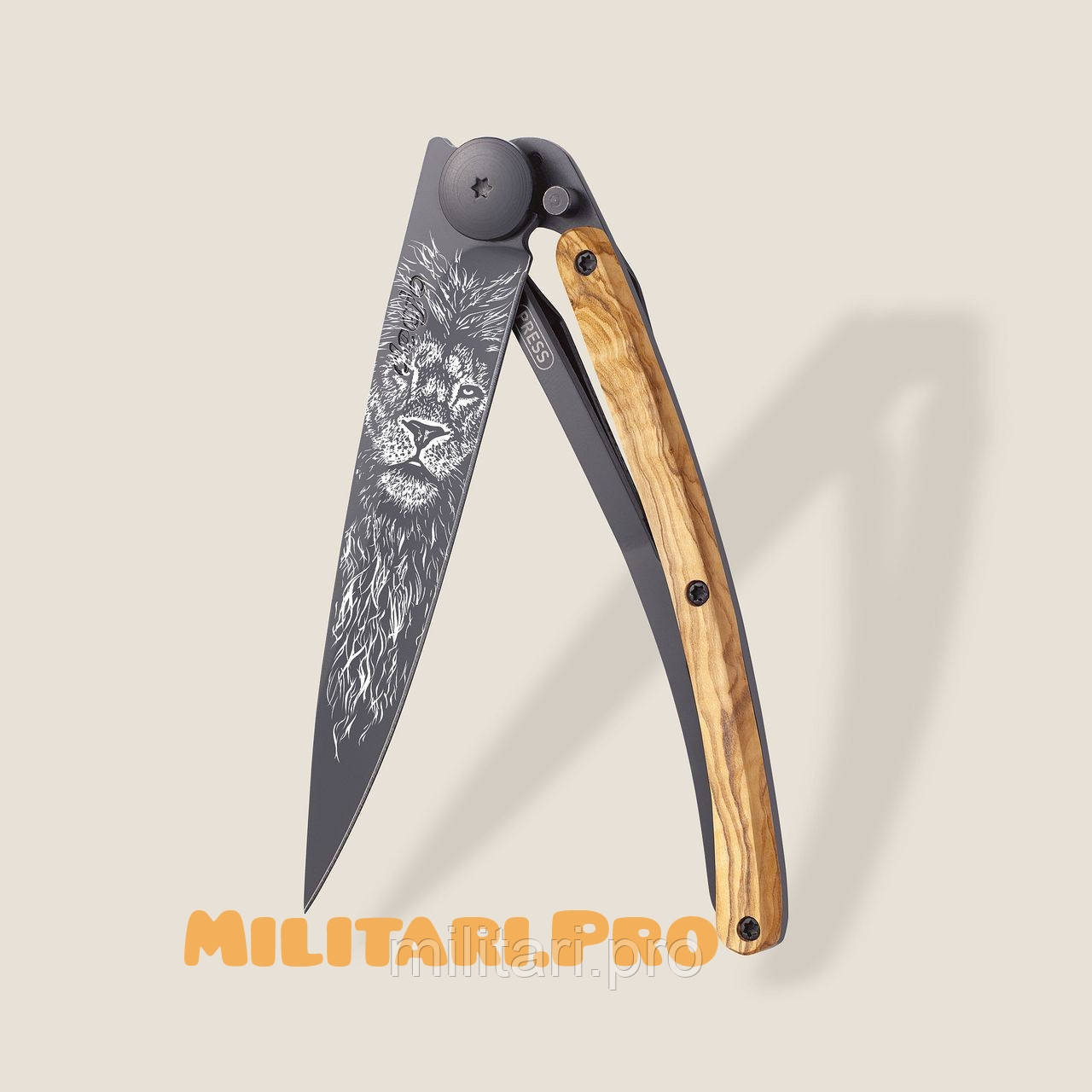 Нож складной Deejo Black Titanium. Olive Wood. Лео. 1GB187. 37g. Франция. Подлинник.