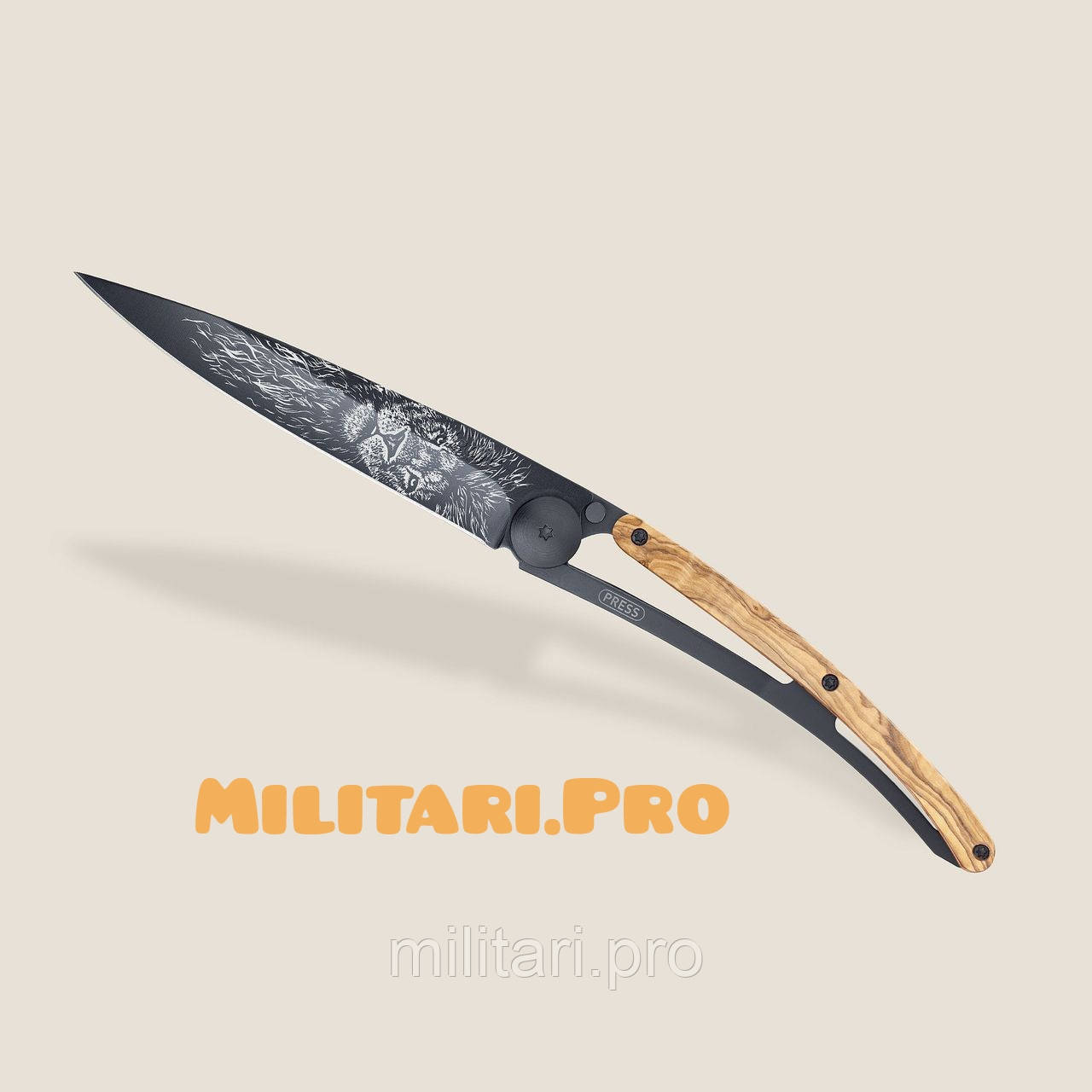 Нож складной Deejo Black Titanium. Olive Wood. Лео. 1GB187. 37g. Франция. Подлинник.