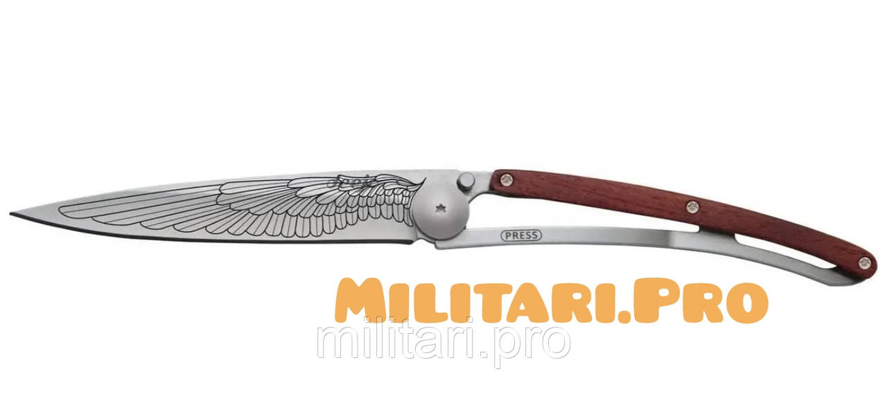Ніж складний  Deejo Tattoo Titanium. Coral Wood. Wing. 37g. 1GB016. 37g. Франція. Оригінал.
