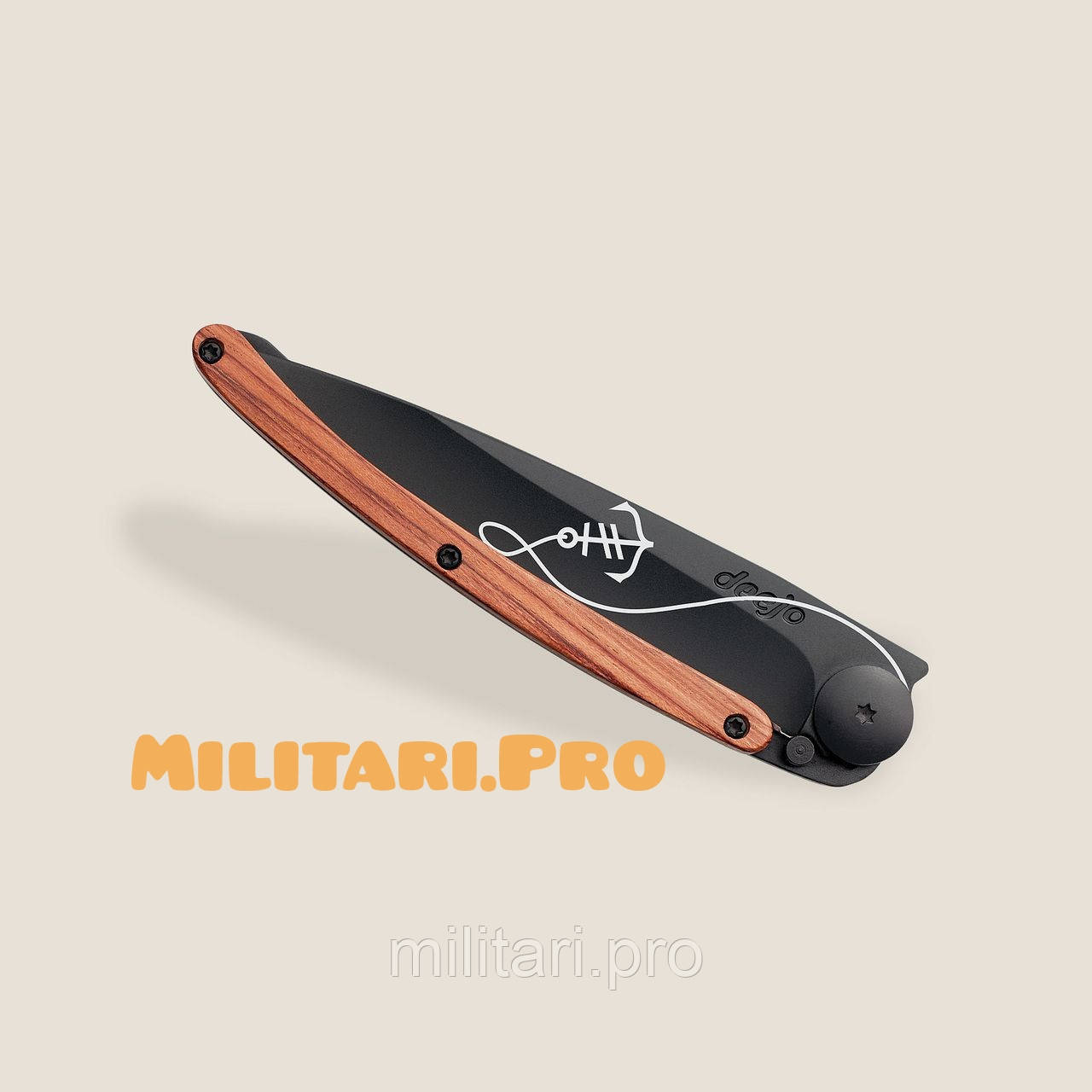Ніж складний Deejo Black. Coral  Wood. Anchor. 1GB119. 37g. Франція. Оригінал.