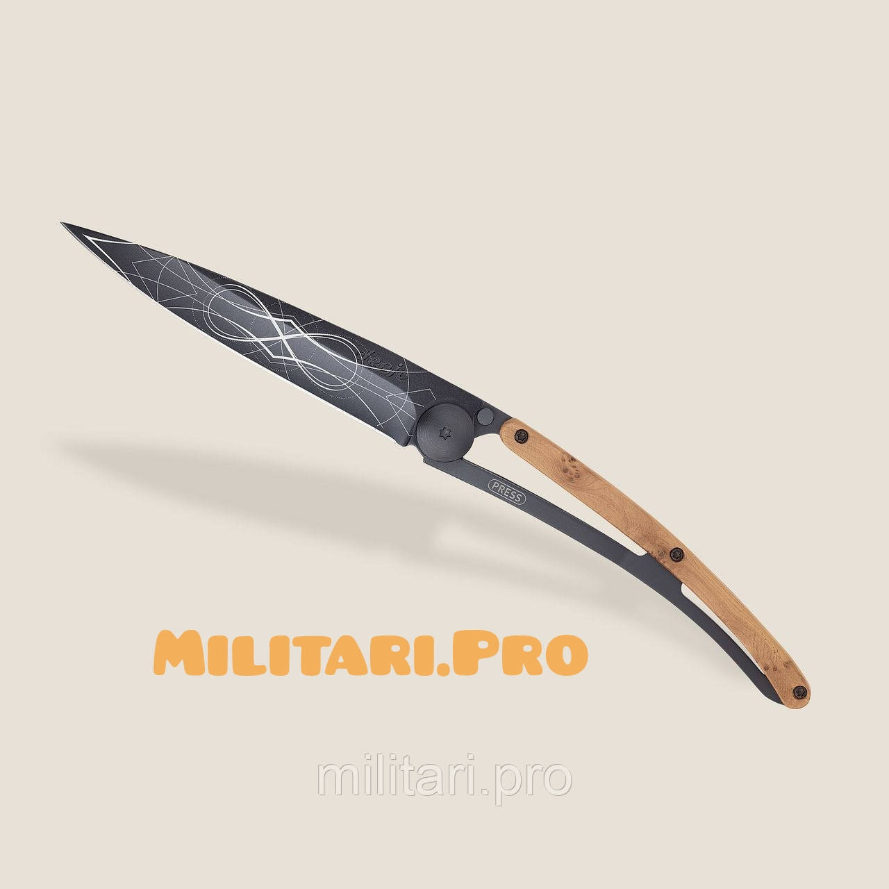 Ніж складний Deejo Black. Juniper Wood. Infinity. 1GB126. 37g. Франція. Оригінал.