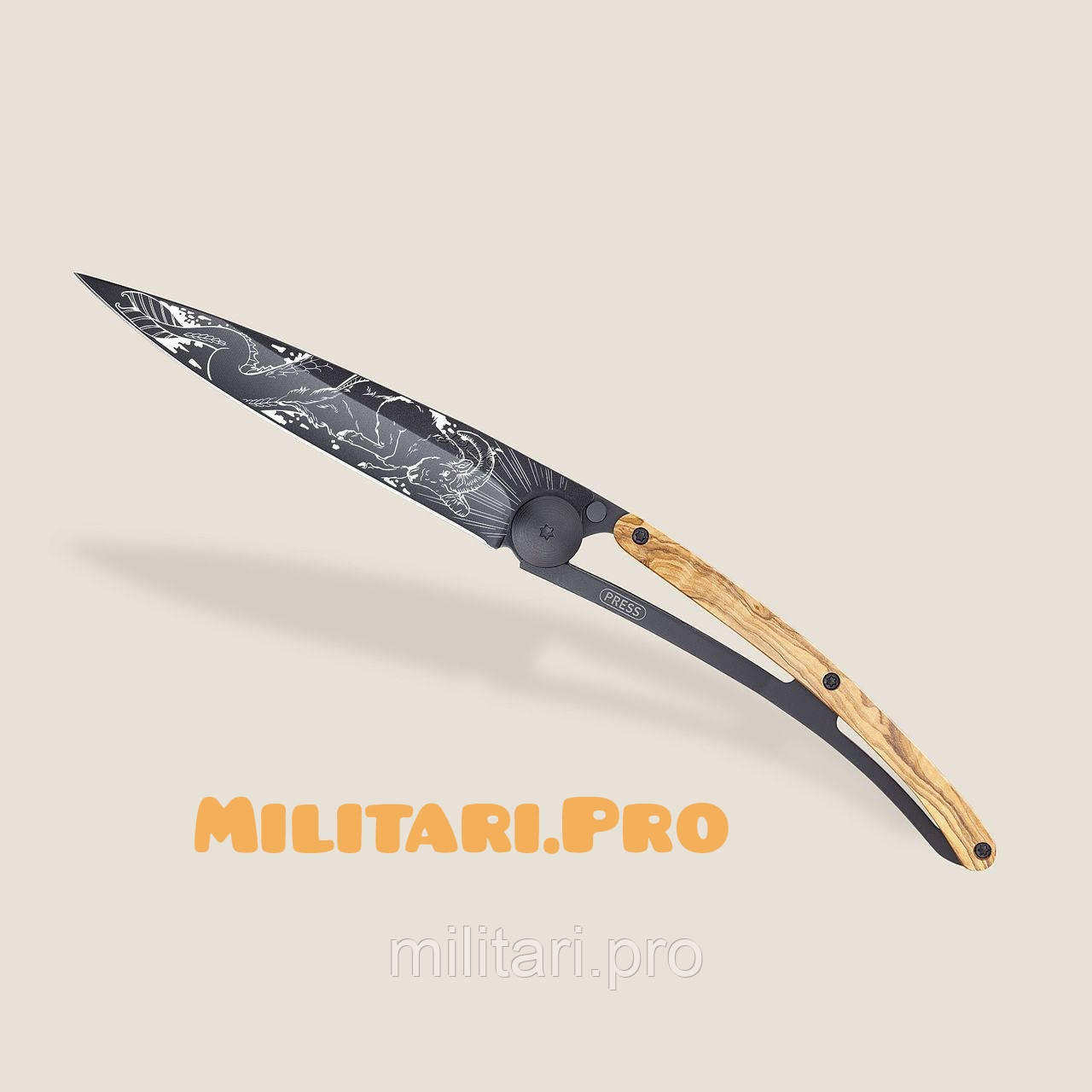 Нож складной Deejo Black. Olive wood, Capricorn. 1GB179. 37g. Франция. Подлинник.
