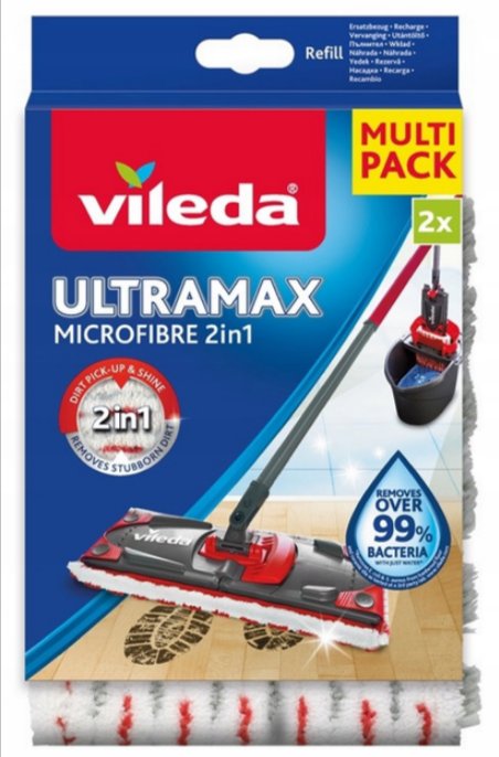 Змінні насадки MOP Vileda 167720 для швабр Vileda Ultramax 155737 і Ultramat TURBO 163425. Комплект 2 штуки.