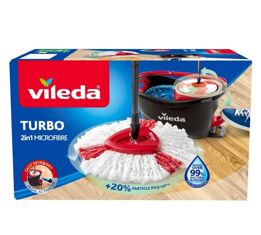 Набір для прибирання Vileda TURBO 2in1 Microfibre (163422). Чехія.