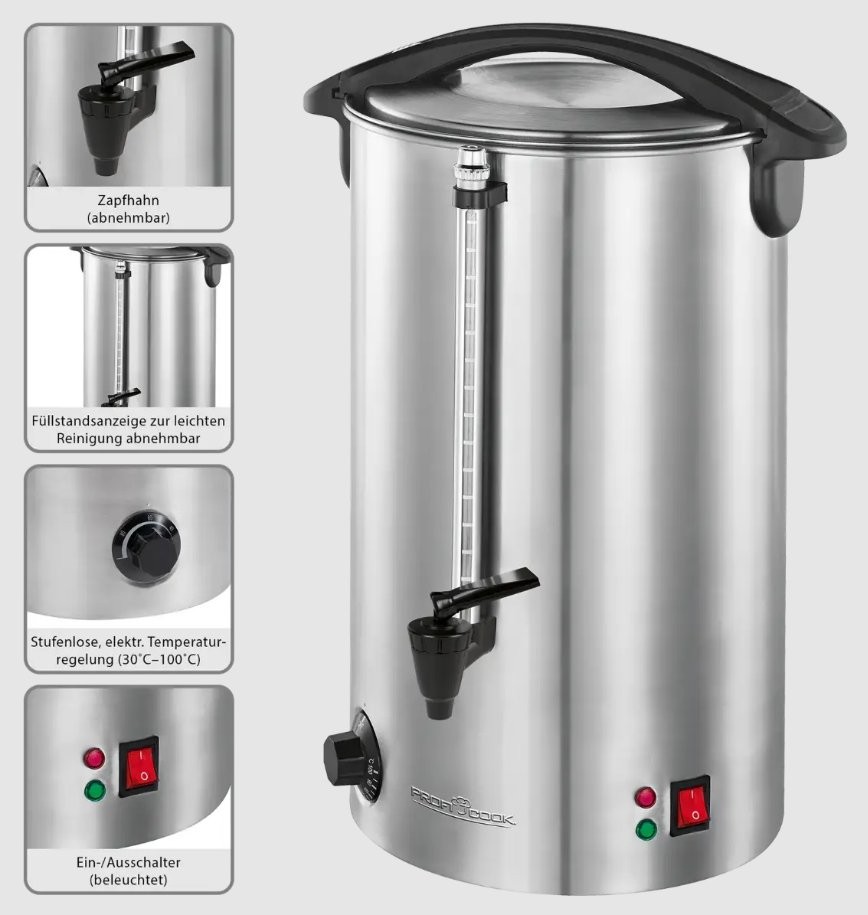 Апарат для приготування гарячих напоїв Термопот ProfiCook PC-HGA 1196. 7 літрів.