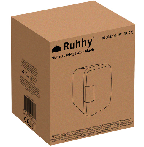 Автомобильный холодильник 4 литра. Ruhhy 5794.12 / 220 Вольт. Черний. Термоелектричний.