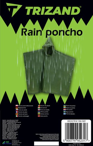 Универсальный дождевик-пончо Trizand Rain Poncho 24278. Польша.